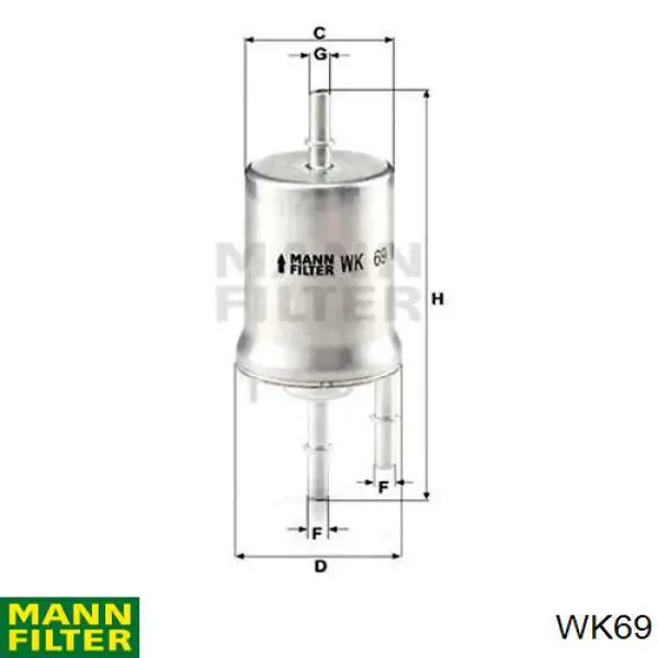Filtro de combustible WK69 Mann-Filter
