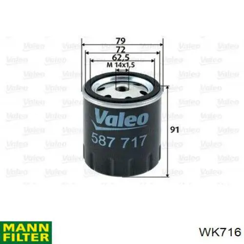WK 716 Mann-Filter filtro combustible