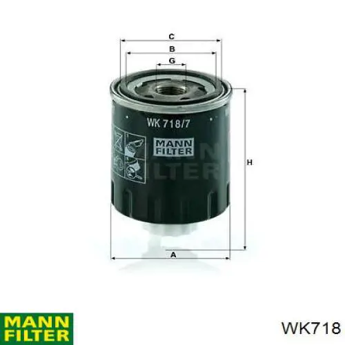 WK718 Mann-Filter filtro de aceite