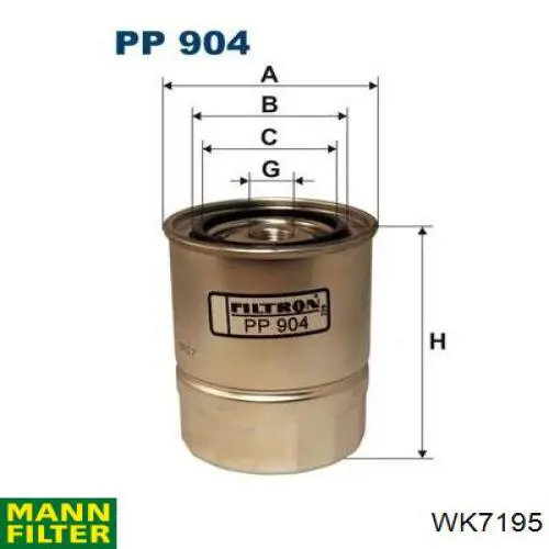 WK7195 Mann-Filter Filtro de gasolina