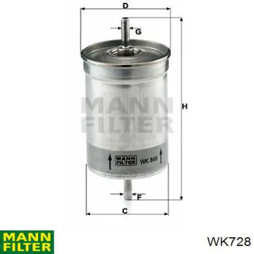 Filtro de gasoil Mann-Filter WK728