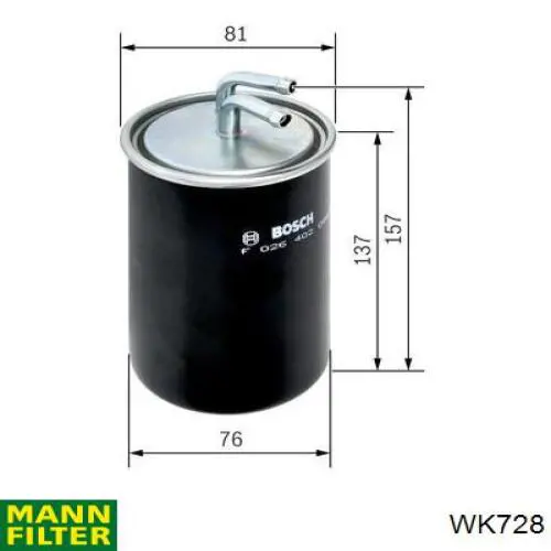 Filtro combustible Mann-Filter WK728 precio, desde 22,64 EUR