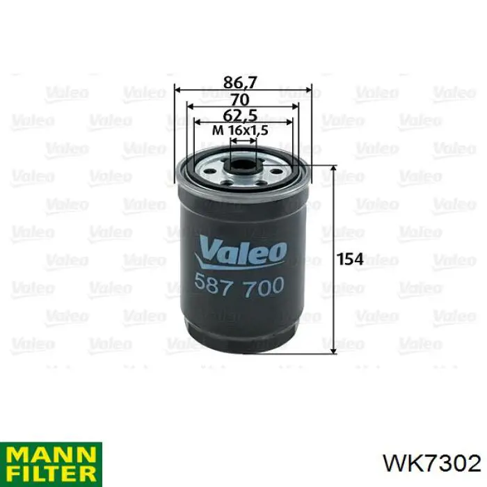 WK7302 Mann-Filter filtro combustible