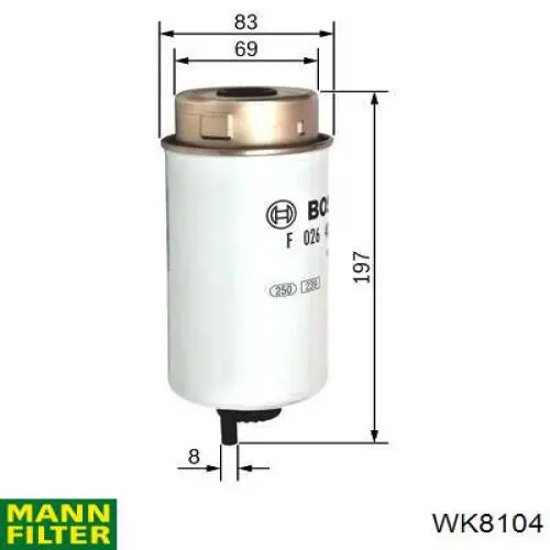 WK8104 Mann-Filter filtro de combustible