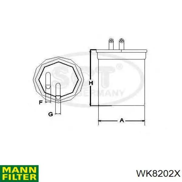 Filtro combustible Mann-Filter WK8202X precio, desde 23,21 EUR