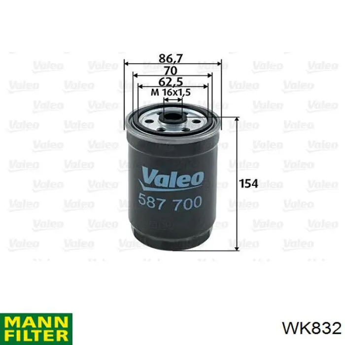 WK832 Mann-Filter Filtro de gasolina