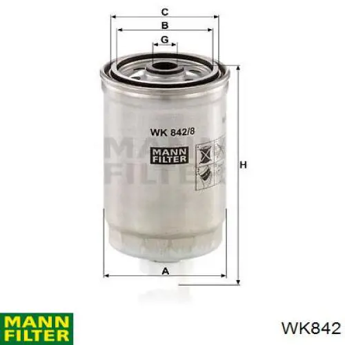 Filtro de combustible WK842 Mann-Filter