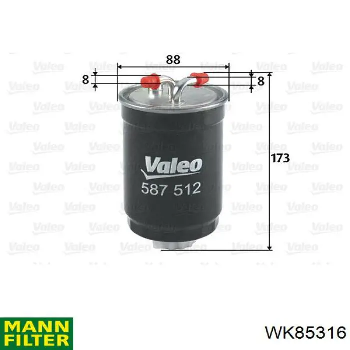 WK85316 Mann-Filter filtro combustible
