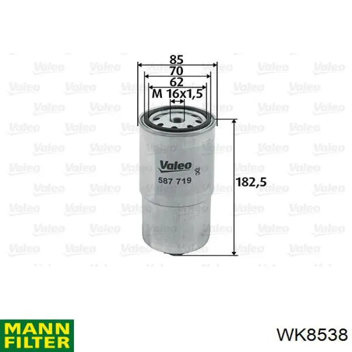 Filtro combustible Mann-Filter WK8538 precio, desde 8,97 EUR