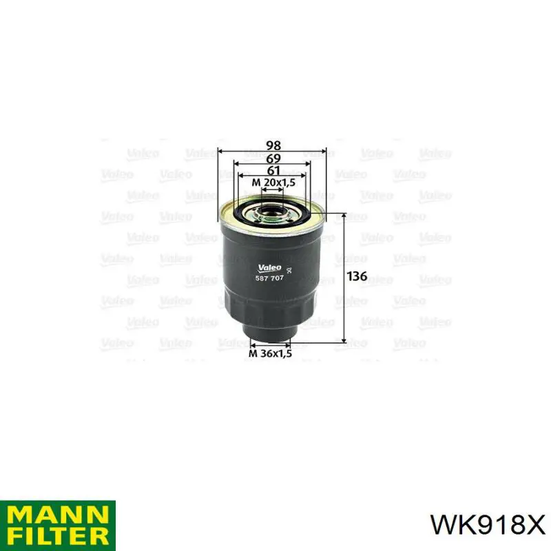 Filtro combustible Mann-Filter WK918X precio, desde 11,59 EUR