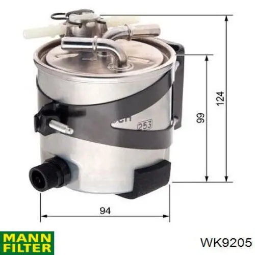 Filtro de combustible WK9205 Mann-Filter