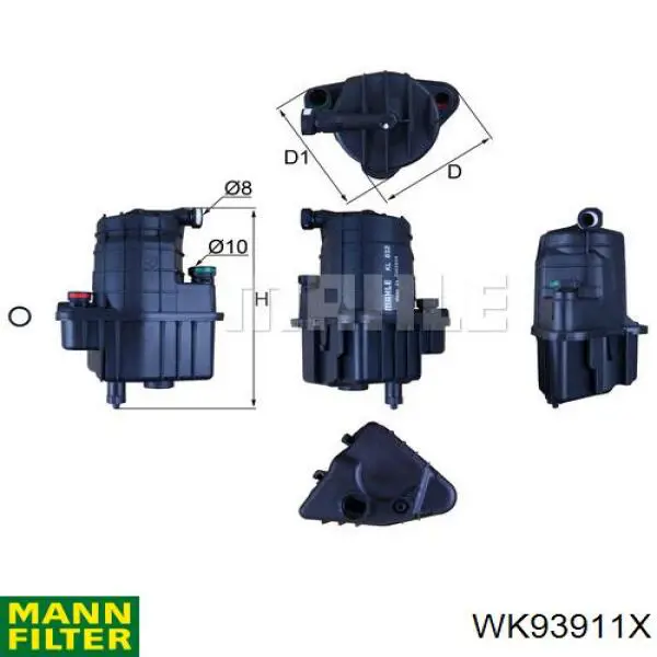 Filtro de combustible WK93911X Mann-Filter