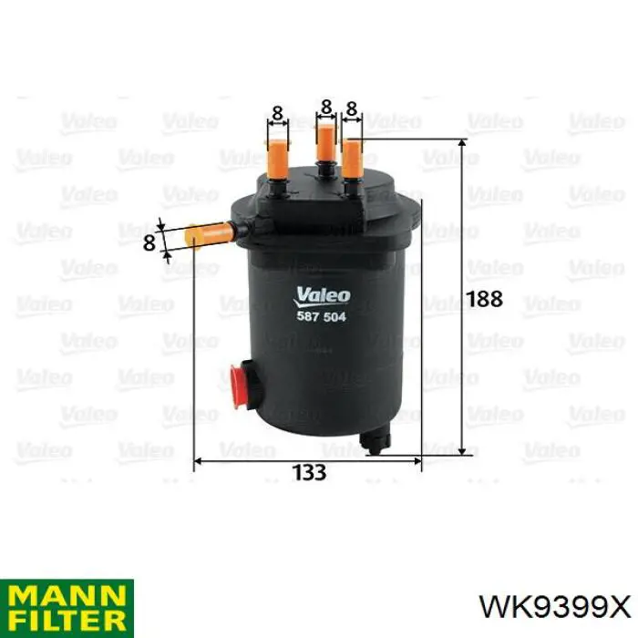 WK9399X Mann-Filter Filtro de gasolina
