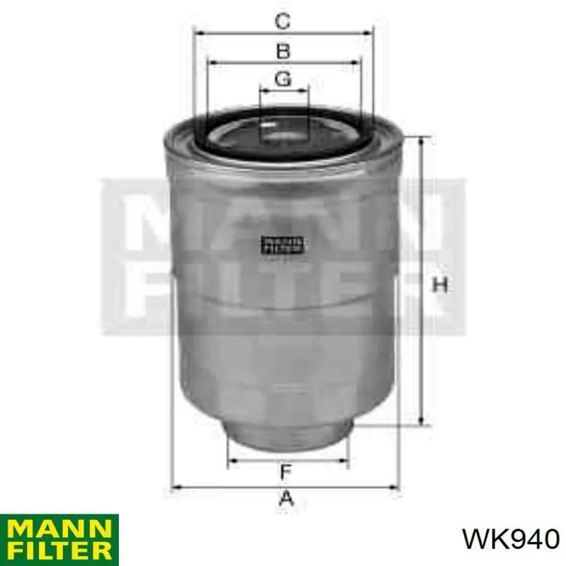 WK940 Mann-Filter filtro combustible