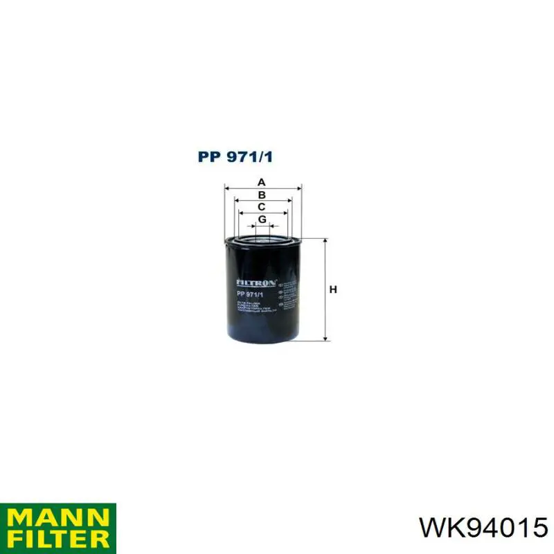 Filtro combustible Mann-Filter WK94015 precio, desde 8,86 EUR