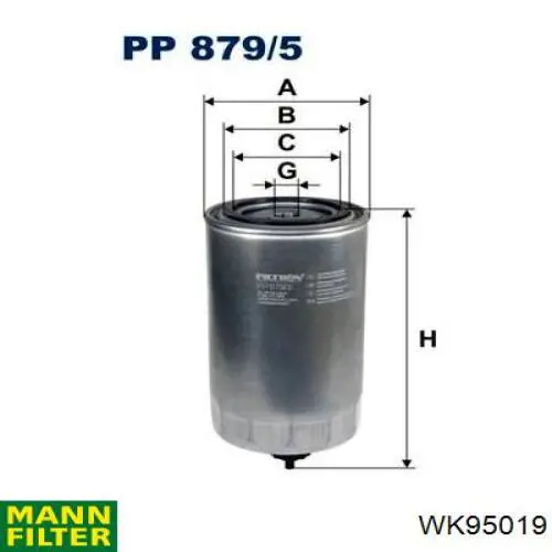 Filtro de combustible WK95019 Mann-Filter