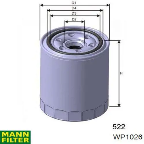 WP1026 Mann-Filter filtro de aceite