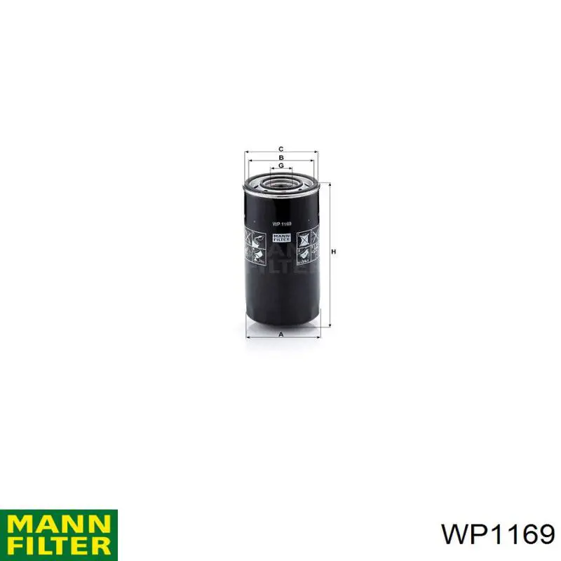 Filtro de aceite Mann-Filter WP1169