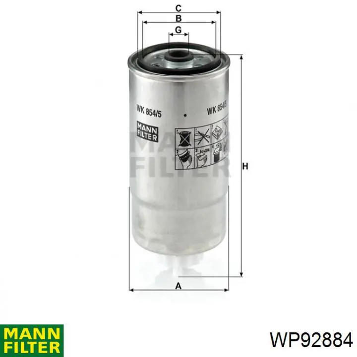 WP92884 Mann-Filter Filtro aceite