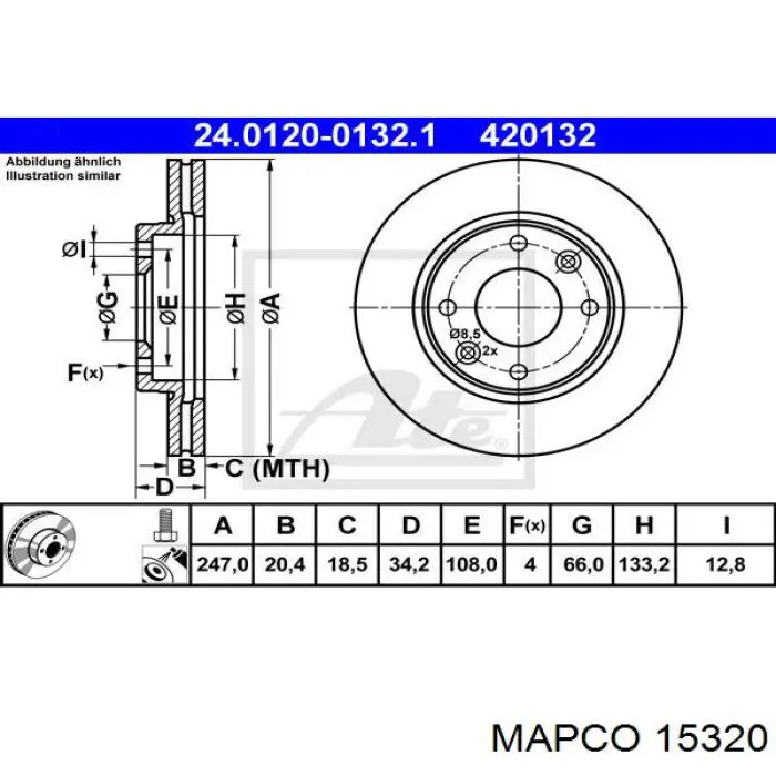 Freno de disco delantero Peugeot 205 1 741A, C