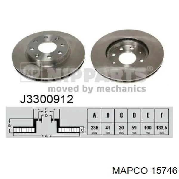 Freno de disco delantero Opel Astra 51, 52, F35, M35