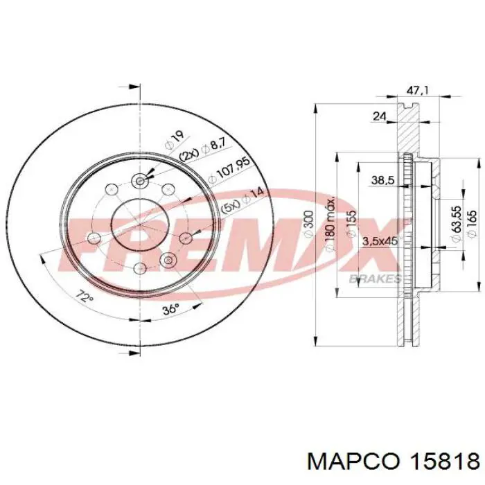 Freno de disco delantero Jaguar X-type CF1