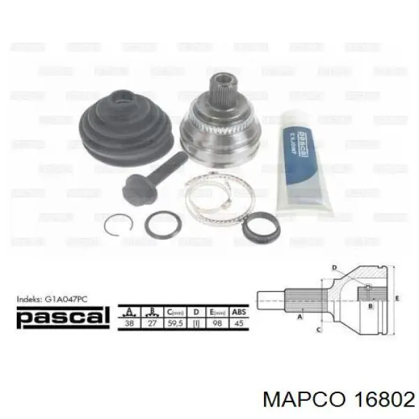 Comprar 16802 Mapco Junta homocinetica