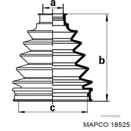 18525 Mapco juego de fuelles, árbol de transmisión delantero