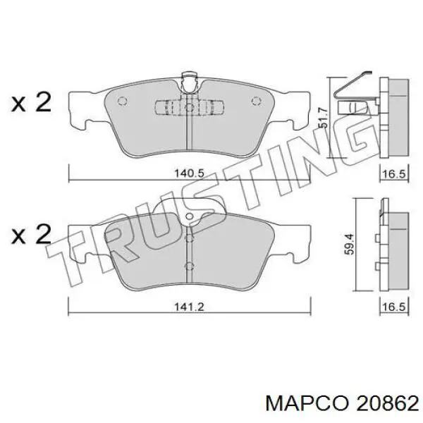 20862 Mapco amortiguador trasero