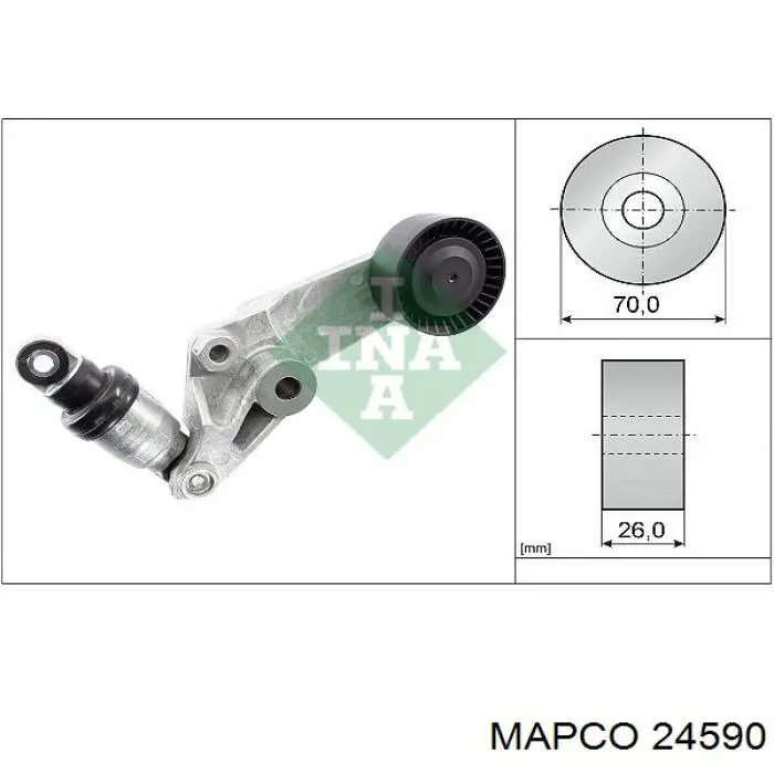Tensor de correa, correa poli V Toyota Corolla E12