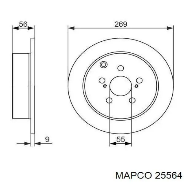 Disco de freno trasero Toyota Prius NHW20