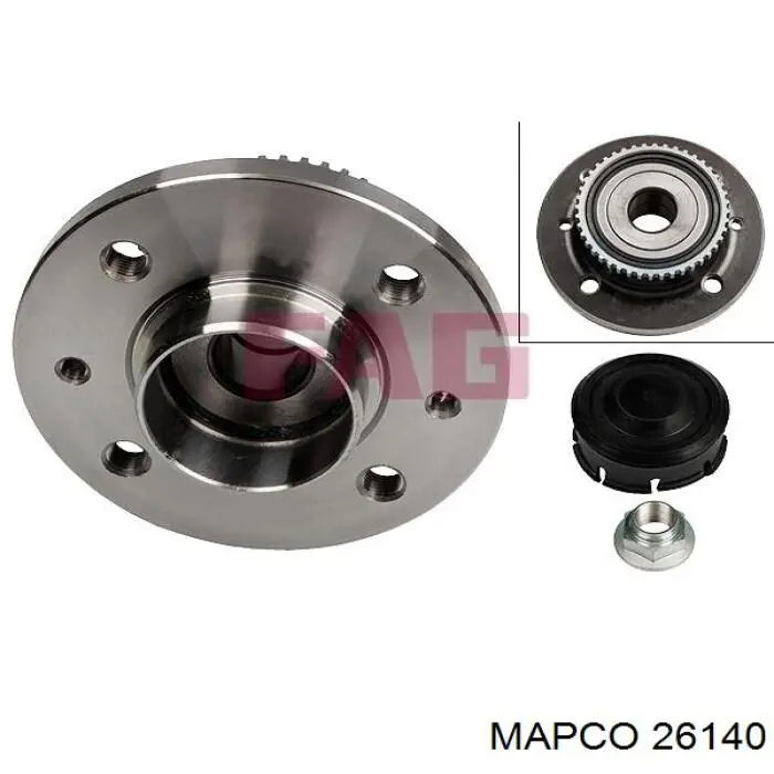 Cubo de rueda trasero 26140 Mapco