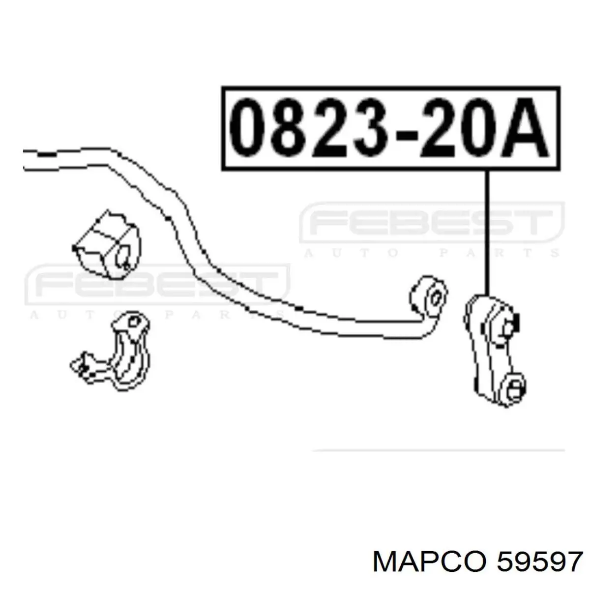 Soporte de la barra estabilizadora delantera Mapco 59597
