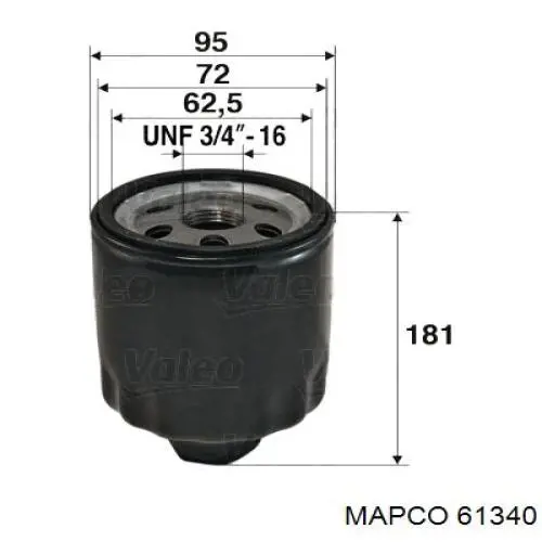 61340 Mapco filtro de aceite