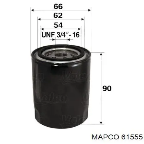 61555 Mapco filtro de aceite