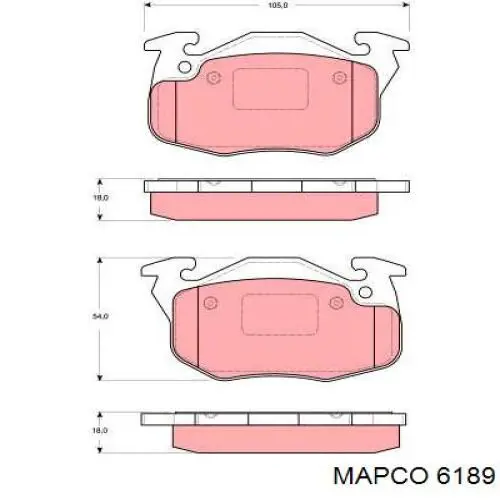 6189 Mapco pastillas de freno delanteras