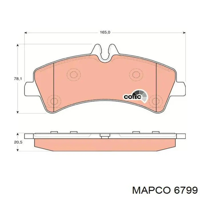 6799 Mapco pastillas de freno traseras