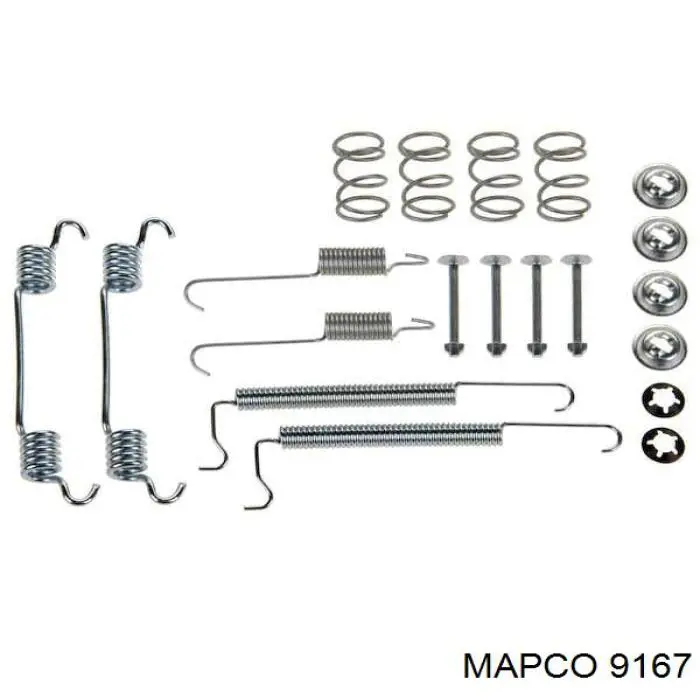 9167 Mapco kit de montaje, zapatas de freno traseras