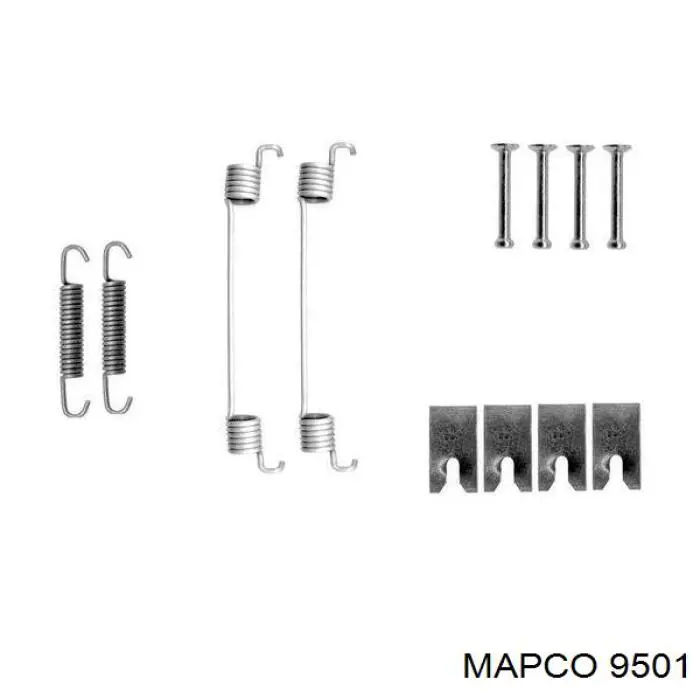 Kit de montaje, zapatas de freno traseras MAPCO 9501