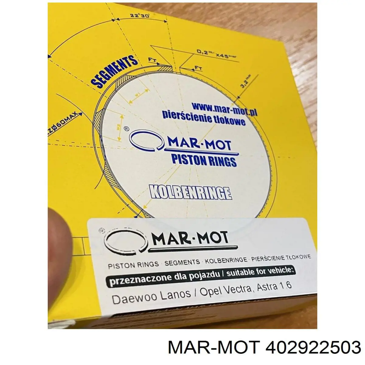 402922503 Mar-mot Juego de aros de pistón para motor, sobremedida (+0,25 mm)