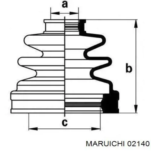 02140 Maruichi-156 fuelle, árbol de transmisión trasero interior