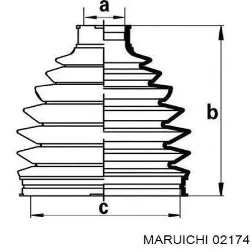 Fuelle de palier delantero exterior 02174 Maruichi-156