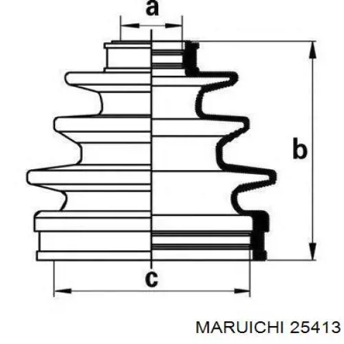 25413 Maruichi-156 fuelle, árbol de transmisión delantero exterior