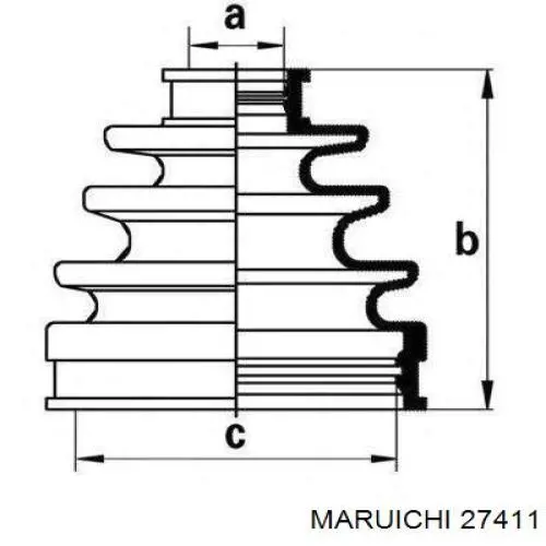 27411 Maruichi-156 fuelle, árbol de transmisión delantero exterior