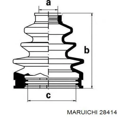 28414 Maruichi-156 fuelle, árbol de transmisión delantero interior