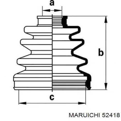 52418 Maruichi-156 fuelle, árbol de transmisión delantero interior