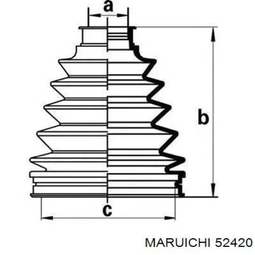 52420 Maruichi-156 fuelle, árbol de transmisión delantero interior