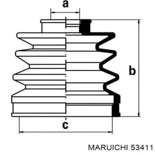 53411 Maruichi-156 fuelle, árbol de transmisión delantero exterior