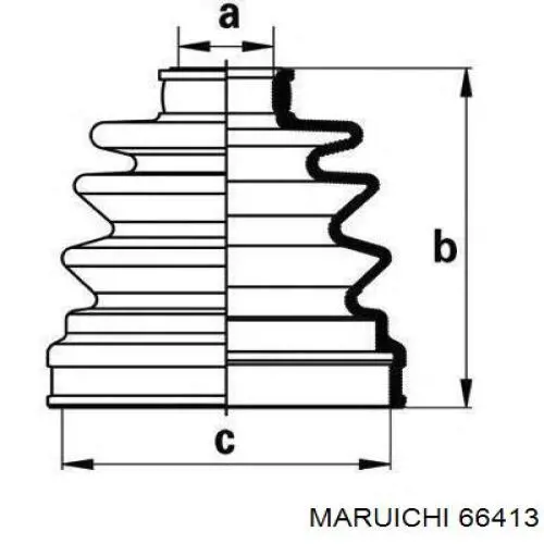 66413 Maruichi-156 fuelle, árbol de transmisión delantero interior