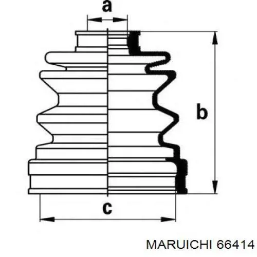 66414 Maruichi-156 fuelle, árbol de transmisión delantero interior